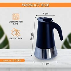 GENERIC Stove Top Espresso Maker, Stainless Steel Moka Coffee Pot, Classic Stove Top Coffee Maker, Percolator Coffee Pot For Mocha, Latte, Cappuccino And More, Portable Coffee Pot Black (6-Cups/300ML) -KitchenAid Shop 41LnvYArhEL