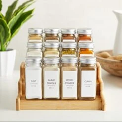 Talented Kitchen 140 Spice Labels Stickers, Preprinted White Minimalist Spice Jar Labels For Herbs Seasonings, Kitchen Spice Rack Pantry Organization, Black Text (Water Resistant) -KitchenAid Shop 41LodbnQDFL