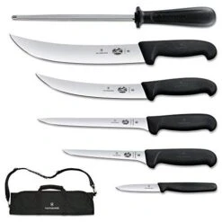 Victorinox Fibrox Pro Ultimate Competition BBQ Set, Knife Roll, 8-Piece -KitchenAid Shop 41Lp02w5y2L