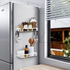 Magnetic Spice Rack Fridge Organizer Shelf Refrigerator Spice Rack Single Tier Magnetic Shelf Space Saver For Small Kitchen (White, 2 Pack Single Tier) 11 Magnetic Spice Rack Fridge Organizer Shelf Refrigerator Spice Rack Single Tier Magnetic Shelf Space Saver For Small Kitchen (White, 2 Pack Single Tier) -KitchenAid Shop 41LueiN2HQS