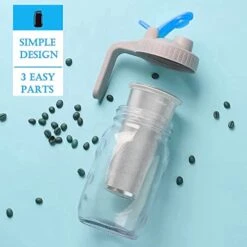 Cold Brew Coffee Maker, Coffee Strainer Stainless Steel Mesh Filter - 2 Quart (64oz) - Wide Mouth Mason Jar Flip Cap Lid With Handle, Mesh With Silicone Seals, Cold Brew Tea Maker -KitchenAid Shop 41LvYEENQqL