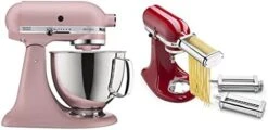 KitchenAid KSM150PSAQ Artisan Series 5-Qt. Stand Mixer With Pouring Shield - Aqua Sky & KSM2FPA Food Processor Attachment, Dicing Kit, Silver -KitchenAid Shop 41LxY2XtQ5L. AC