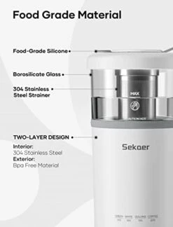 Travel Electric Tea Kettle, Portable Small Mini Hot Glass Teapot Maker With Infuser, 350ML&400W Fast Heat Personal Water Boiler, BPA-Free White -KitchenAid Shop 41MAi5RkRUL