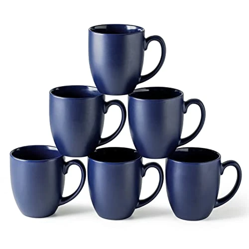 16oz Coffee Mugs Set Of 6, Large Ceramic Coffee Mugs For Men, Women, Dad, Mom, Modern Coffee Mugs With Handle For Tea,Latte,Cappuccino,Cocoa. Dishwasher&Microwave Safe, Matte Blue 3 16oz Coffee Mugs Set Of 6, Large Ceramic Coffee Mugs For Men, Women, Dad, Mom, Modern Coffee Mugs With Handle For Tea,Latte,Cappuccino,Cocoa. Dishwasher&Microwave Safe, Matte Blue