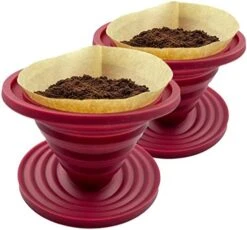 Collapsible Pour Over Coffee Dripper For Camp Coffee, Reusable Silicone Coffee Filter Holder For Camping Red -KitchenAid Shop 41MCRdPLuyL. AC
