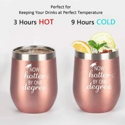 Graduation Gifts, Now Hotter By One Degree Wine Tumbler With Lid, Grad Christmas Gifts For College High School Graduates College Grad Masters Degree, 12 Oz Insulated Stainless Steel Tumbler, Rose Gold 10 Graduation Gifts, Now Hotter By One Degree Wine Tumbler With Lid, Grad Christmas Gifts For College High School Graduates College Grad Masters Degree, 12 Oz Insulated Stainless Steel Tumbler, Rose Gold -KitchenAid Shop 41MHQqr46CL