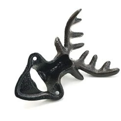 Wall Mounted Bottle Opener, Cast Iron Cool Deer Head Bottle Opener, Beer Coke Beverage Bottle Cap Opener, Vintage Rustic Style Wall Hanging Opener, Bar Farmhouse Wall Ornament, Practical Gift -KitchenAid Shop 41MMlwEysxL