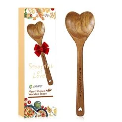 Wooden Heart Spoons - Heart Shaped Wooden Spoon Kitchenware For Cooking With Love, Unique Mother's Day Gifts For Cooks Hostesses Mom Grandma Wife Weddings House Warming Kitchen Accessories (1)