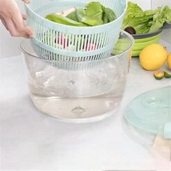 Large Salad Spinner And Keeper-5L Lettuce Spinner Vegetable Washer Dryer With Large Salad Bowl And Plastic Colander,Fruit Veggie Wash&Salad Making,BPA Free (Color : Pink) (Color : Blue) 13 Large Salad Spinner And Keeper-5L Lettuce Spinner Vegetable Washer Dryer With Large Salad Bowl And Plastic Colander,Fruit Veggie Wash&Salad Making,BPA Free (Color : Pink) (Color : Blue) -KitchenAid Shop 41MW4hWO70L