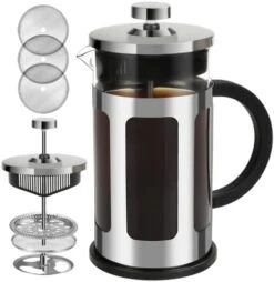 French Press Coffee Maker 12 Ounce Stainless Steel With Borosilicate Glass Heat Resistant 4 Level Filtration System For Brew Coffee & Tea Dishwasher Safe 350ml (12oz, Stainless Black) 29 French Press Coffee Maker 12 Ounce Stainless Steel With Borosilicate Glass Heat Resistant 4 Level Filtration System For Brew Coffee & Tea Dishwasher Safe 350ml (12oz, Stainless Black) -KitchenAid Shop 41MYGV4XnEL. AC