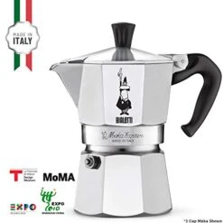 Bialetti Express Moka Pot, 6 -Cup & Coffee, Aluminum Silver -KitchenAid Shop 41MZJ5rsW0L