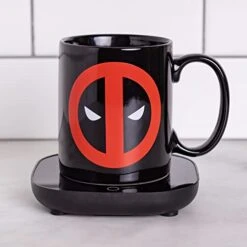 Marvel Deadpool Mug Warmer With Mug – Keeps Your Favorite Beverage Warm - Auto Shut On/Off