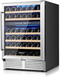 Wine And Beverage Refrigerator, 24 Inch Dual Zone Wine Cooler, With Smart APP Control And 2 Safety Locks,Soft LED Light Hold 19 Bottles And 57 Cans, Built-In Or Freestanding -KitchenAid Shop 41Ma5Oh5t2L. AC