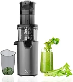 Cold Press Juicer Machine, Masticating Slow Juicer For Vegetable And Fruit, Easy To Clean, Compact Design, Mini Size, 14 Oz Juice Cup, Pulp Cup -Black With Stainless Steel -KitchenAid Shop 41MaisQUfqL. AC