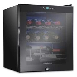 12 Bottle Compressor Wine Cooler Refrigerator W/Lock | Large Freestanding Wine Cellar For Red, White, Champagne Or Sparkling Wine | 41f-64f Digital Temperature Control Fridge Glass Door Black