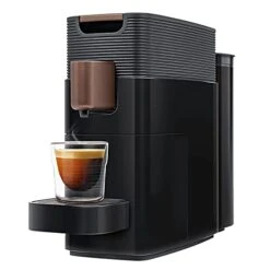 ยฎ ONE Single Serve Coffee & Espresso Machine (Black/Copper) | Compact Design | 27 Oz Reservoir | Verismo Compatible