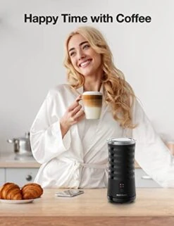 Milk Frother, Electric Milk Steamer Soft Foam Maker With Two Whisks For Frothing And Heating Milk, 4 IN 1 Multifunction For Hot & Cold Froth, Automatic Off & Easy Cleaning,Silent Operation -KitchenAid Shop 41MgwcDdd3L