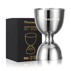Cocktail Jigger For Bartending, MOSEHOOT Huge Double Jigger 2 Oz 1 Oz Made From Thick Stainless Steel 304, Premium Bar Alcohol Measuring Tools