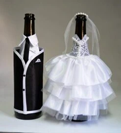 Bride And Groom Wine Bottle Covers- Wine Bottle Dress-up For Weddings- Wedding Gifts For The Couple- Fun Wine Bottle Covers- Wedding Centerpieces Decorations- Wine Décor- Wine Accessories (white) 16 Bride And Groom Wine Bottle Covers- Wine Bottle Dress-up For Weddings- Wedding Gifts For The Couple- Fun Wine Bottle Covers- Wedding Centerpieces Decorations- Wine Décor- Wine Accessories (white) -KitchenAid Shop 41MlnEMCebL