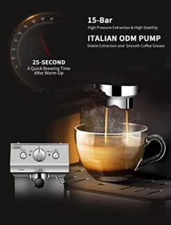 Manual Espresso Machines Espresso Machines 20 Bar Fast Heating Automatic Cappuccino Coffee Maker With Foaming Milk Frother Wand For Espresso, Latte Macchiato, 1.2L Removable Water Tank -KitchenAid Shop 41MrHMOeKpL