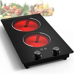 Lectric Cooktop,110V 2100W Electric Stove Top With Knob Control, 10 Power Levels, Kids Lock & Timer, Hot Surface Indicator, Overheat Protection,12 Inch Built-in Radiant Double Induction Cooktop 12 Lectric Cooktop,110V 2100W Electric Stove Top With Knob Control, 10 Power Levels, Kids Lock & Timer, Hot Surface Indicator, Overheat Protection,12 Inch Built-in Radiant Double Induction Cooktop -KitchenAid Shop 41MzIPE2hwL. AC