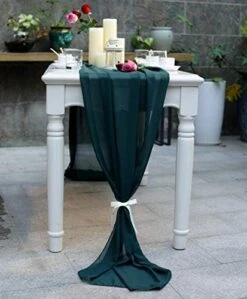 ONATIA 11Ft Teal Blue Chiffon Table Runner 29 X 130 Inches For Romantic Wedding Party Bridal Shower Decorations -KitchenAid Shop 41N1PNYQU8L. AC
