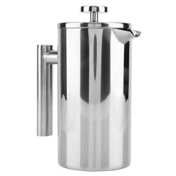 Double Walled Stainless Steel Coffee Maker French Press Tea Pot With Filter For Home Office Camping (1000ml)