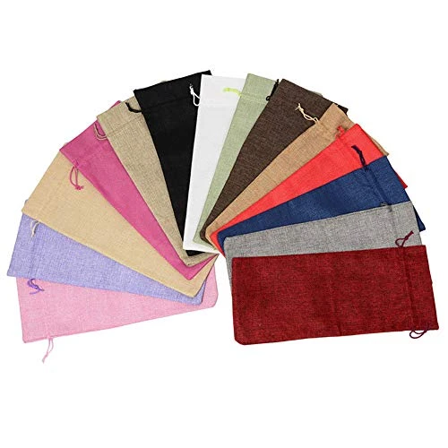 10Pcs Burlap Wine Gift Bags, Jute Wine Bottle Covers With Drawstrings, Champagne Wine Bottle Bags For Wedding, Christmas, Birthday, Blind Tastings, Home Storage (Mixed Color) 4 10Pcs Burlap Wine Gift Bags, Jute Wine Bottle Covers With Drawstrings, Champagne Wine Bottle Bags For Wedding, Christmas, Birthday, Blind Tastings, Home Storage (Mixed Color) - Image 2