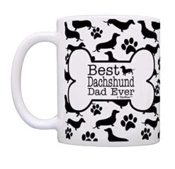 Dog Owner Gift Best Dachshund Dad Ever Paw Pattern 11oz Ceramic Coffee Mug Tea Cup White -KitchenAid Shop 41N52P8N5PL