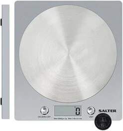 Salter Alter Digital Kitchen Weighing Scales - Slim Design Electronic Cooking Appliance For Home / Kitchen, Weigh Food Up To 5kg Aquatronic For Liquids Ml And Fl. Oz. 15Yr Guarantee - Silver -KitchenAid Shop 41NA VHWwdL. AC