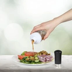 Salad Dressing Shaker - Grip And Shake! - Premium Leak Proof Easy Pour Bottle, Vinaigrette Dispenser With Measurements And Recipes, Borosilicate Glass Container -KitchenAid Shop 41NDPAeFieL