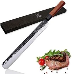 6.5 Inch Butcher Knife, 3 Layer 9CR18MOV Clad Steel W/octagon Handle Serbian Meat Cleaver Knife With Leather Knife Sheath -KitchenAid Shop 41NHqUo3n1L. AC