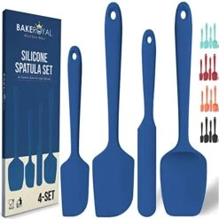 AkeRoyal Silicone Spatula Set - 4-Piece Rubber Spatulas Silicone Heat Resistant 600°F For Everyday Task - Seamless Design Kitchen Spatulas For Nonstick Cookware - Silicone Kitchen Utensils Sets