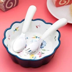 2 Set Toddler Utensils, Toddler Forks And Spoons, Stainless Steel Toddler Silverware Set, Designed For Self Feeding Flatware Set With Travel Carrying Cases BPA Free (White & Aqua) 13 2 Set Toddler Utensils, Toddler Forks And Spoons, Stainless Steel Toddler Silverware Set, Designed For Self Feeding Flatware Set With Travel Carrying Cases BPA Free (White & Aqua) -KitchenAid Shop 41NTdGAcXmL