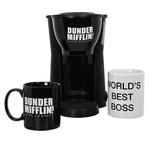 The Office Single Cup Coffee Maker Gift Set With 2 Mugs 3 The Office Single Cup Coffee Maker Gift Set With 2 Mugs