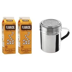 WFlavacol2CT Flavacol Popcorn Season Salt - 35oz - Pack Of 2 Cartons & Winware Stainless Steel Dredges 10-Ounce With Handle -KitchenAid Shop 41NZID2ihL