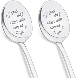 Friends Like You Make Life Sweet - Best Friend Gifts For Women, Unique Coffee Spoons, Engraved Stainless Steel Ice Cream Spoons, Best Gifts For Birthday/Christmas/Anniversary/Graduation -KitchenAid Shop 41Nf x5NlEL. AC