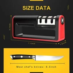 Small Manual 3 In 1 Stage Chef Kitchen Knife Knofe Sharpener Professional Handheld Sharpening Kit For All Pocket Knives, To Help Quickly Restore And Repair Polish Blades Sharper, Black -KitchenAid Shop 41NhSQNIfnL