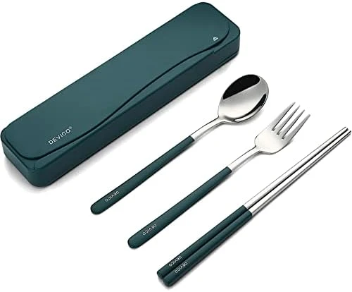 Travel Utensils, 18/8 Stainless Steel 4pcs Cutlery Set Portable Camp Reusable Flatware Silverware, Include Fork Spoon Chopsticks With Case (black) 9 Travel Utensils, 18/8 Stainless Steel 4pcs Cutlery Set Portable Camp Reusable Flatware Silverware, Include Fork Spoon Chopsticks With Case (black) - Image 7