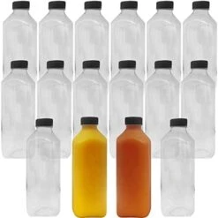 XL Professional Grade Empty 33 Oz Plastic Juice Bottles With Black Caps. 24 Pack For Orange, Apple, Cranberry And Other Fruit Juices, Smoothies Or Beverage Blends. Reusable PET Drink Juicing Container -KitchenAid Shop 41NsEOTuiZL. AC