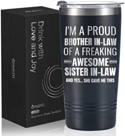 Gifts For Brother In Law From Sister, Funny Gift Idea For The Best Brother For Christmas, Birthday, 20 Oz Stainless Steel Insulated Travel Mug Tumbler - Proud Brother In Law -KitchenAid Shop 41O27VwqtLL. AC