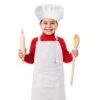 CRJHNS Kids Apron And Chef Hat Set, Adjustable Cotton Child Aprons With Large Pocket White Girls Boys Kitchen Bib Aprons For Cooking Baking Painting -KitchenAid Shop 41OAe72KNmL 1