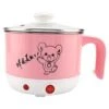 110V 450W Electric Mini Cooking Pot, Double Anti-Heating Cooking Pot, For Student Dorm Room(Cherry Powder)