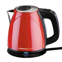 'sChoice 673 Cordless Compact Electric Kettle Features Boil Dry Protection & Auto Shut Off Easy Pour, 1-Liter, Red