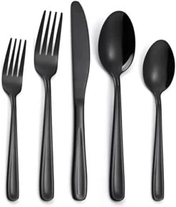 Pattern Matte Silverware Set For 8,40-Piece Square Goth Matte Black Flatware Set,Unique Pattern Design,Satin Finish Cutlery For 8,Halloween Skull Tableware Utensils For Kitchen Dishwasher Safe -KitchenAid Shop 41OSiyAE2IL. AC