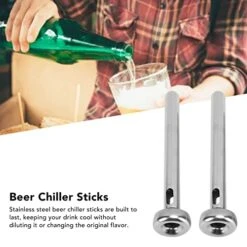 2Pcs Beer Chiller Sticks Accessories Cooler Stainless Steel Chilling Stick Icewine Stick Refrigerator Cooler For Beverage Cooler Fridge Drink Wort Chillers -KitchenAid Shop 41Oa5dMw9yL