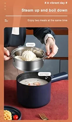 Electric Hot Pot, 1.8L Non-Stick Coating Multi-Function Rice Cooker, Suitable For Home, Dormitory And Office Use, Steak, Noodles, Soup, Ramen(Jade Green2) 20 Electric Hot Pot, 1.8L Non-Stick Coating Multi-Function Rice Cooker, Suitable For Home, Dormitory And Office Use, Steak, Noodles, Soup, Ramen(Jade Green2) -KitchenAid Shop 41Ob613uX3L