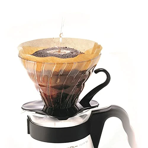 Hario V60 Glass Coffee Dripper, Size 02, Black 4 Hario V60 Glass Coffee Dripper, Size 02, Black - Image 2