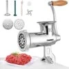 Manual Meat Grinder Stainless Steel Hand Crank Meat Grinding Machine Sausage Stuffer Filler Household Pork Mincer Sausage Maker(NO.10) -KitchenAid Shop 41OicYe6ozL