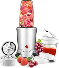 1200W Personal Bullet Blender For Shakes And Smoothies, Regenerate Nutri Aluminum Large Capacity Mixer With Blending & Grinding Blades For Kitchen, Tritan 34+17 Oz Travel Bottles For Fruits, Vegetables, Coffee, Countertop, Silver -KitchenAid Shop 41Opr4uzlRL. AC